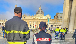 Vigili del fuoco marchigiani a Roma per i funerali di Papa Francesco